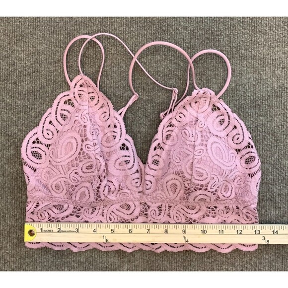 Victoria's Secret PINK Bra Set Womens L Lace Bralette Plunge V-Neck Pullover - Picture 7 of 9